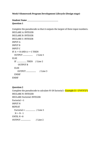 Chapter 7: Algorithm Design and Program Development (IGCSE Computer Science)