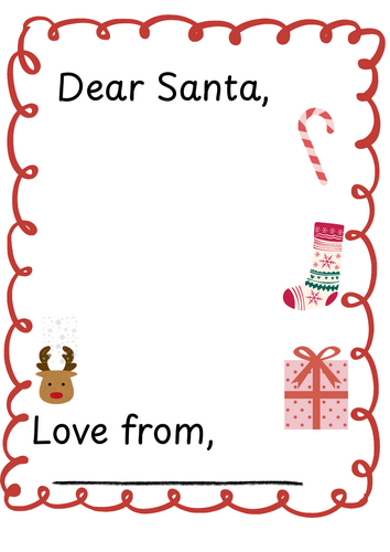 Letter to Santa template