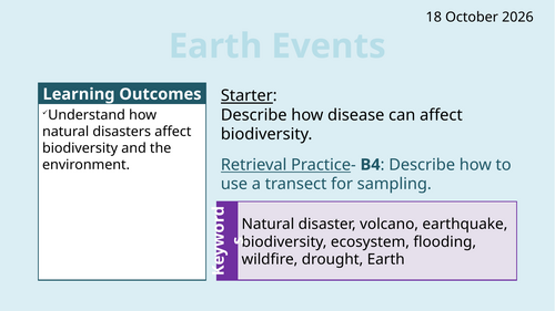 OCR AAQ in Applied Science- Environmental Studies: Earth Events