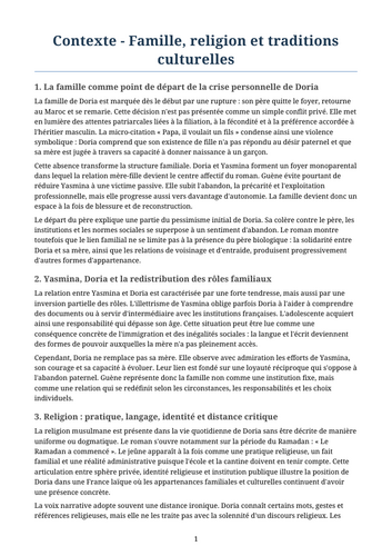 Kiffe kiffe demain – Faïza Guène – Context: Family, Religion and Cultural Traditions