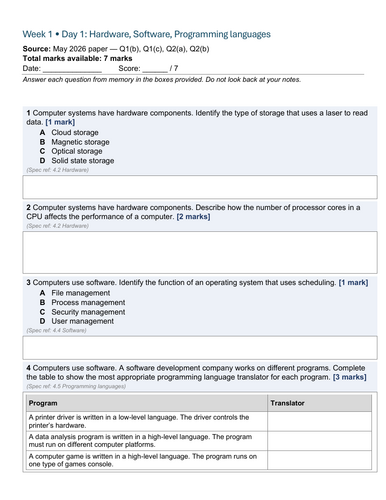 KNOWLEDGE RETRIEVAL DO NOW QUESTION THEORY PROGRAMMING 4CP0