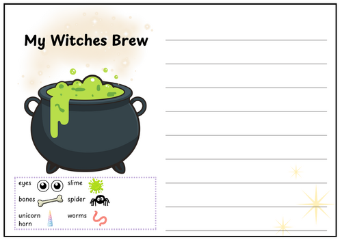 Witches Brew potion template