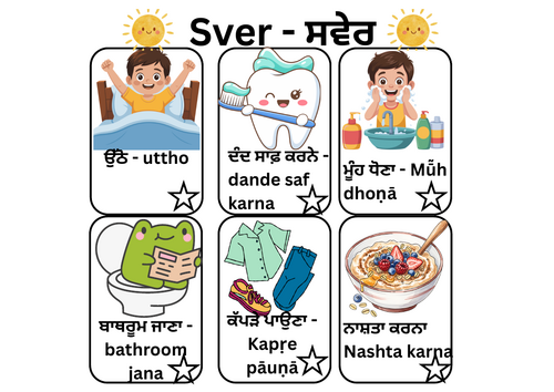 Punjabi Daily Routine Flashcards