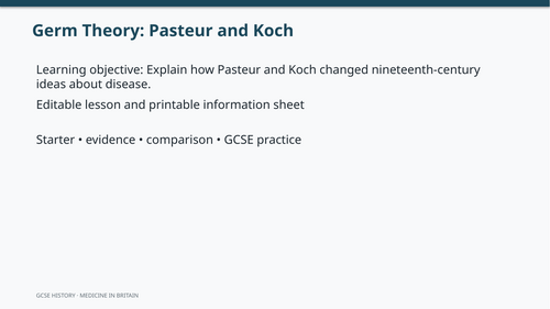 Germ Theory: Pasteur and Koch