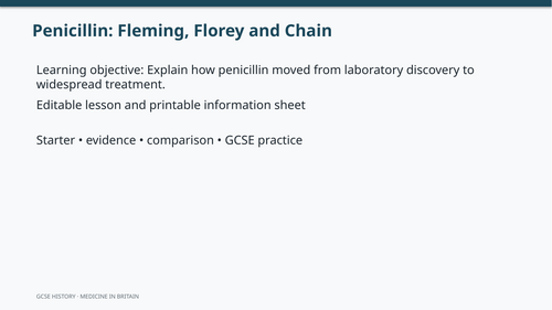 Penicillin: Fleming, Florey and Chain