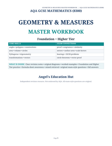 AQA GCSE Maths Geometry & Measures Master Workbook | Foundation & Higher |