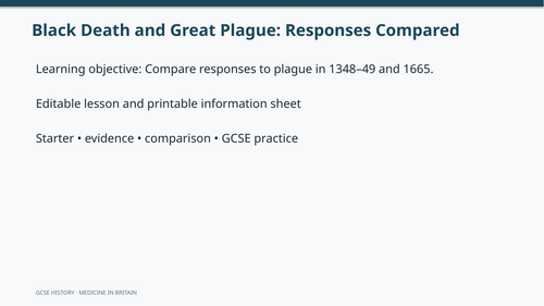 Black Death and Great Plague: Responses Compared