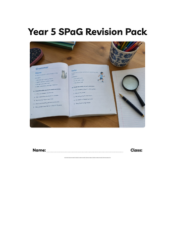 Year 5 SPaG Revision Booklet | KS2 Grammar, Punctuation & Spelling | SATs Preparation