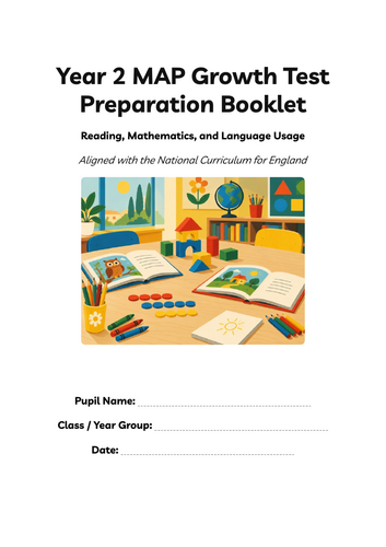 Year 2 MAP Growth Test Preparation Booklet | Reading, Maths & Language | 40–45 Pages