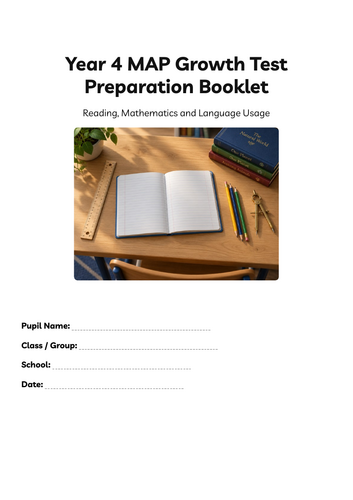 Year 4 MAP Growth Test Preparation Booklet | Reading, Maths & Language | 50–55 Pages