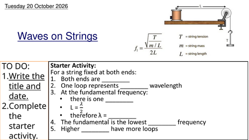 L13 Waves on Strings (Unit 1 Physics BTEC Applied Science)