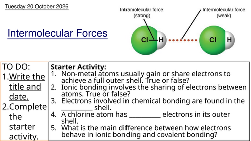 L9 Intermolecular Forces (Unit 1 Chemistry BTEC Applied Science)