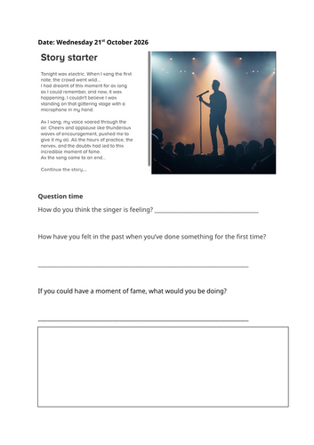 Pobble Moment of Fame English Activity