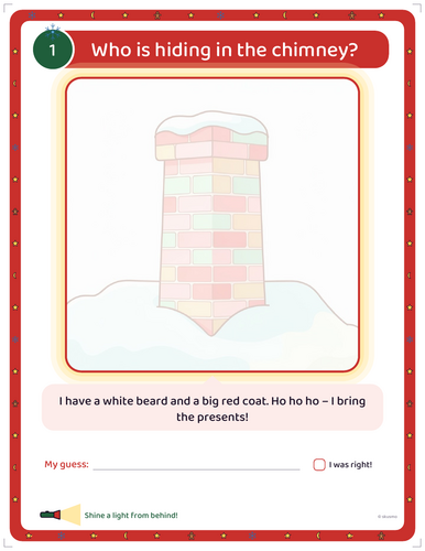 Christmas Flashlight Cards: Who's Hiding? Shine-Through Riddles + Light Science