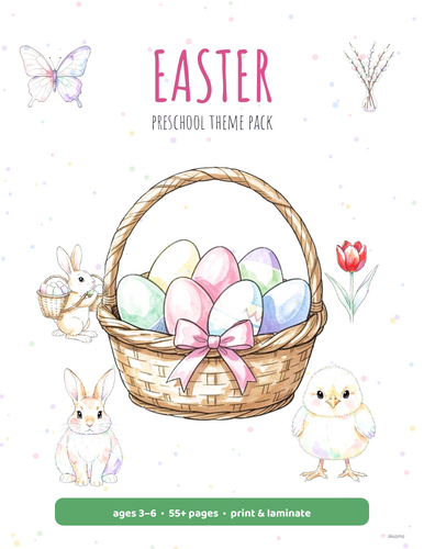 Easter Theme Pack EYFS: Picture Cards, Memory, Bingo, Egg Hunt, Colouring