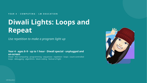 Diwali Lights: Loops and Repeat | Year 4 Computing PowerPoint Lesson