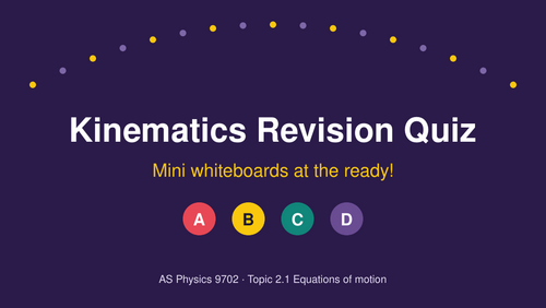 Kinematics Revision Quiz - MWB