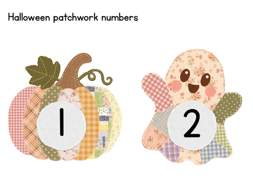 Halloween patchwork numbers