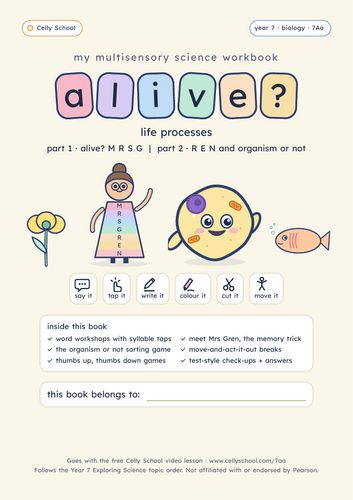 Life processes - KS3 Dyslexia-Friendly Workbook (7Aa)