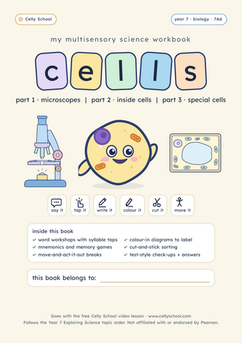 Cells - KS3 Dyslexia-Friendly Workbook (7Ad)