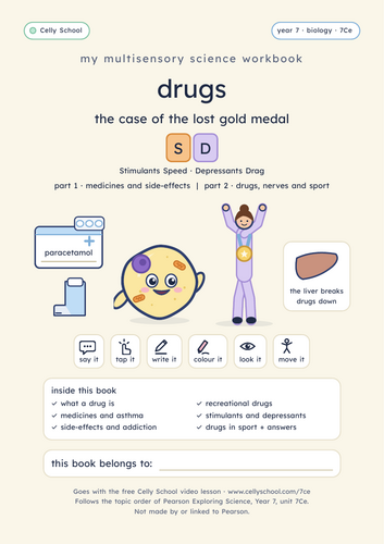 Drugs - KS3 Dyslexia-Friendly Workbook (7Ce)