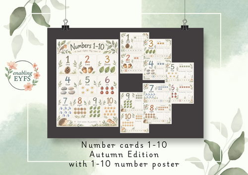 Autumn Number Cards 1–10 with A3 Number Poster