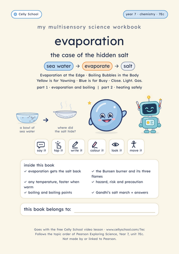 Evaporation - KS3 Dyslexia-Friendly Workbook (7Ec)