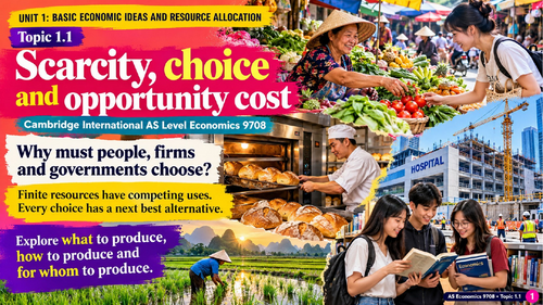 AS Level Economics - 1.1 Scarcity, choice and opportunity cost (FREE)