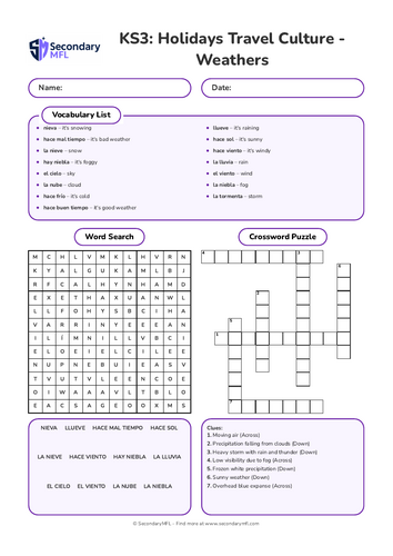 KS3 Spanish Activity Pack: Weather & Climate