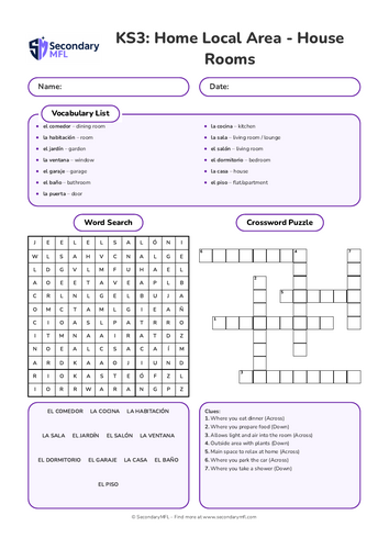 KS3 Spanish Activity Pack: House & Rooms