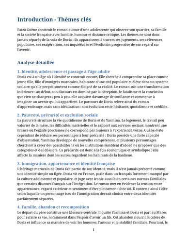 Kiffe kiffe demain – Faïza Guène – Key Themes