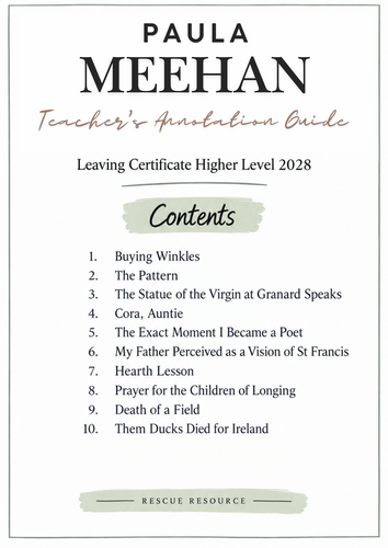 Paula Meehan – Teacher’s Poetry Annotation Guide
