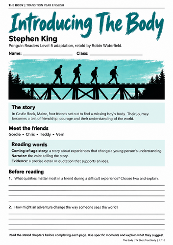 The Body – TY Study Booklet for Penguin Readers Level 5