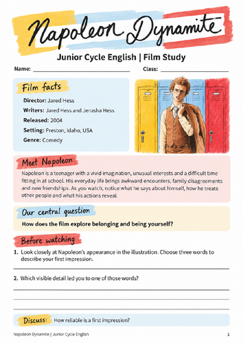 Napoleon Dynamite – Junior Cycle Film Study Booklet