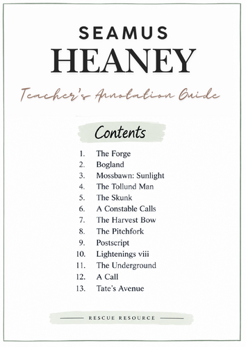 Seamus Heaney – Teacher’s Poetry Annotation Guide