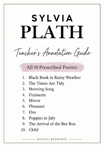 Sylvia Plath - Teacher Annotation Guide