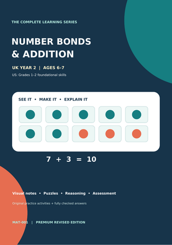 year 2 Number Bonds and Addition | 27-Page Maths Workbook | KS1