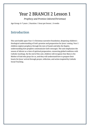 Year 2/Branch 2/RE/Prophecy and Promise/Week 1/Lesson Plan
