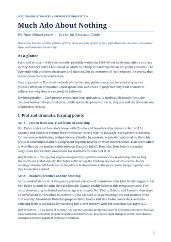 Much Ado About Nothing – William Shakespeare – Essential Guide