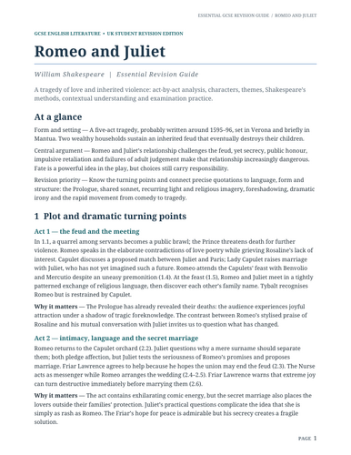 Romeo and Juliet – William Shakespeare – Essential Guide