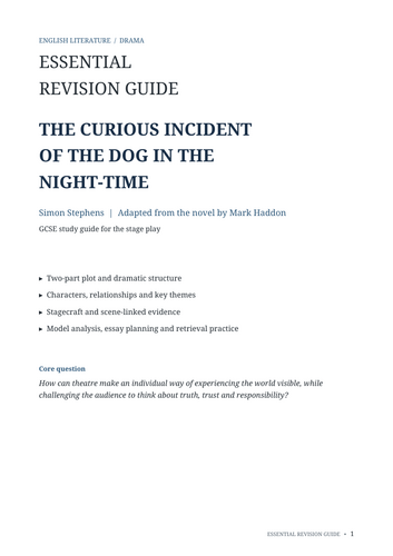 The Curious Incident of the Dog in the Night-Time – Simon Stephens – Essential Guide