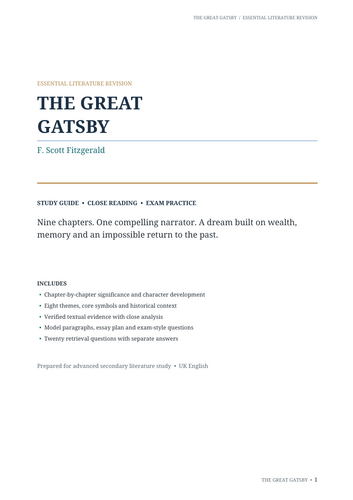 The Great Gatsby – F. Scott Fitzgerald – Essential Guide