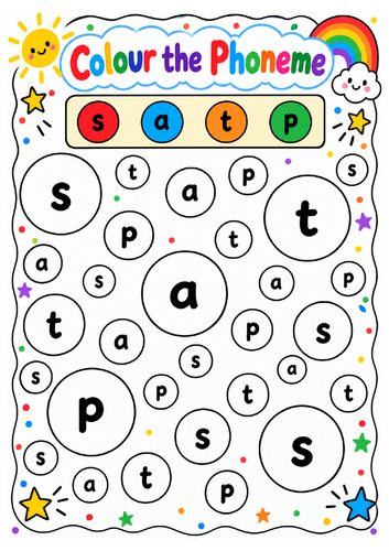 Colour the Phoneme – Little Wandle Autumn 1 Sheets (weekly activity)