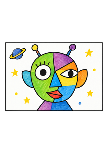 Picasso-Inspired Alien Art Examples – EYFS