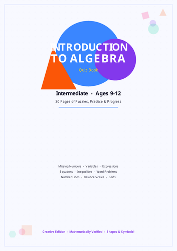 Introduction to Algebra Quiz Book