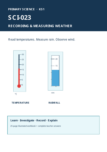 Recording and Measuring Weather | Year 1 Science | KS1 Weather Investigation Workbook