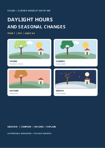 Daylight Hours and Seasonal Changes | Year 1 Science | KS1 Worksheets & Assessment