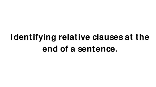 Relative Clauses