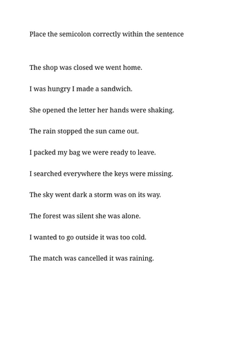 Semicolons