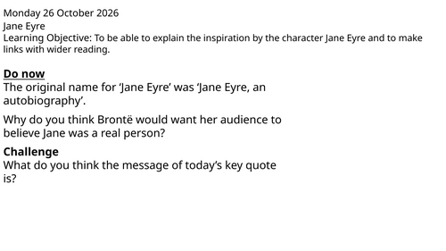 Jane Eyre with extracts